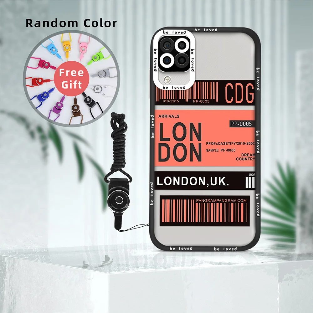 

Fashion Code Labels Clear Case for Samsung A12 A71 A21S A32 4G A52 A52S A53 5G A72 S22 Plus S22Ultra Shockproof Phone Back Cover