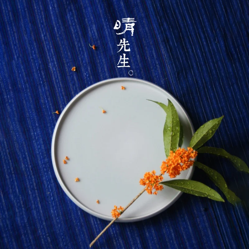 

Jingdezhen Handmade Archaized Pot Cheng Porcelain Hand Painted Sweet White Plate Purple Clay Pot Mat Tea Pot Base Kung Fu Tea Ut