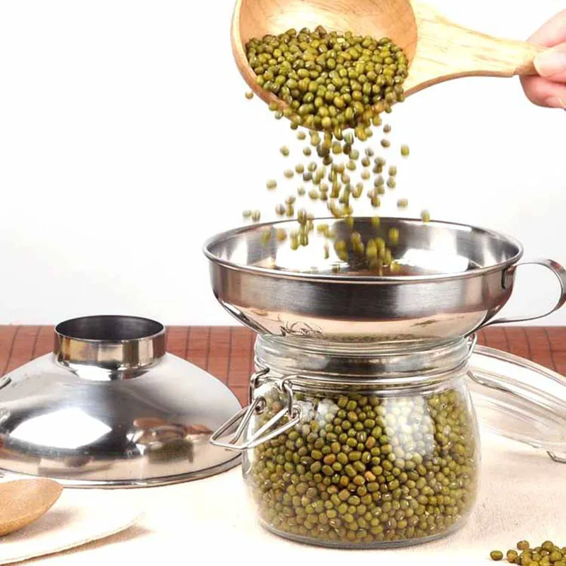 

​1pc Stainless Steel Funnel Fit Wide Mouth Canning Jar Funnel Cup Hopper Filter For Home Kitchen Tools S/L