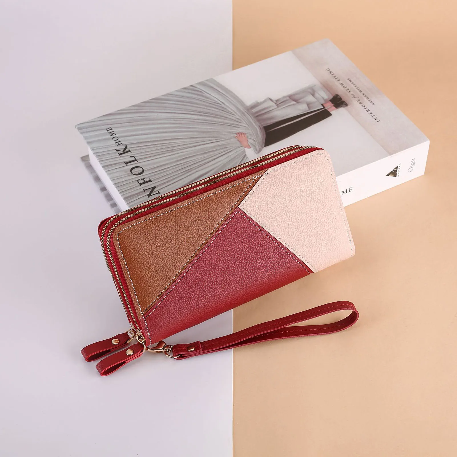 

Стильный двухслойный Длинный кошелек для девушек, легкий многофункциональный кошелек