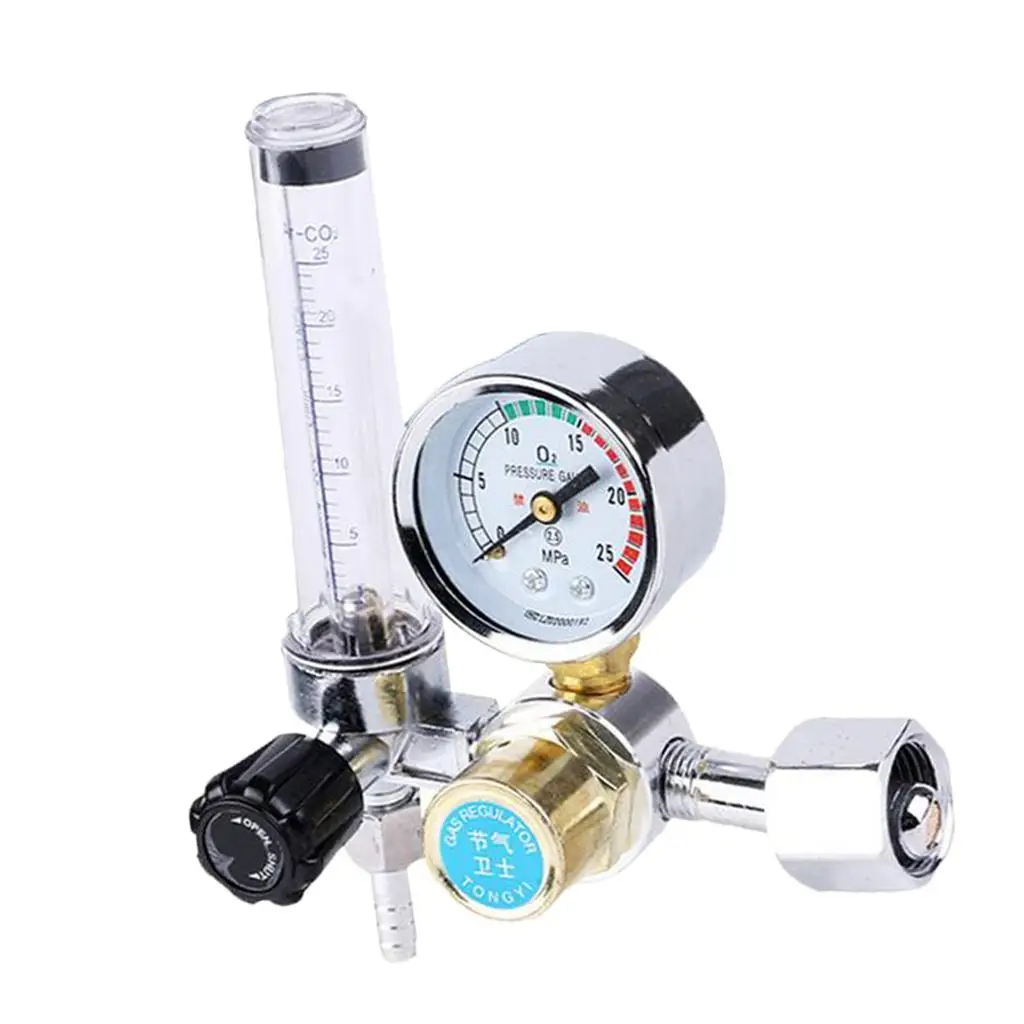 Mig/Tig Flow Meter Regulator CO2 Argon Pressure Reducer Gauge Weld Flowmeter - 0-25MPa Standard Welding Device