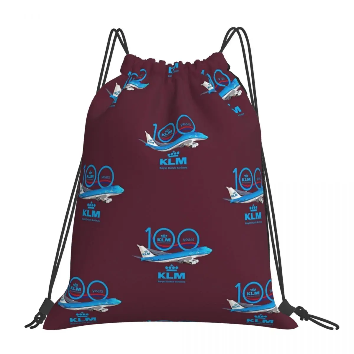 

100 Years Boeing 747 Klm Royal Dutch Airlines, Classic, Amazing Idea Backpack Drawstring Bag Sundries Bag Book Bag For Man Woman