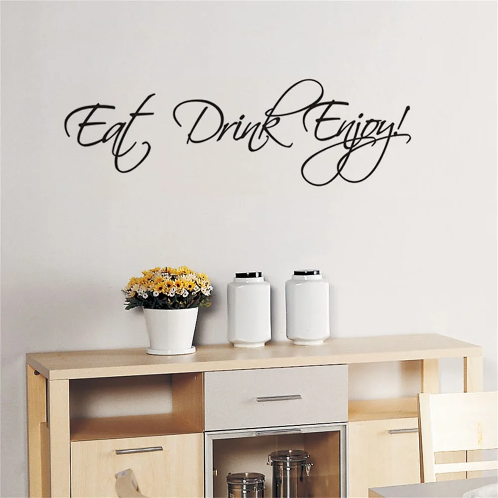 Слитные персонализированные настенные стикеры Eat Drink Enjoy обои для спальни стен