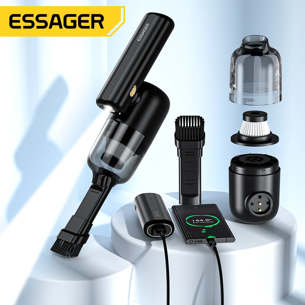 

Essager Portable Vacuum Cleaner 5000Pa Wireless Vacuum For Car Home Cleaning Rechargeable Handheld Auto Vacuum Cleaner cordless