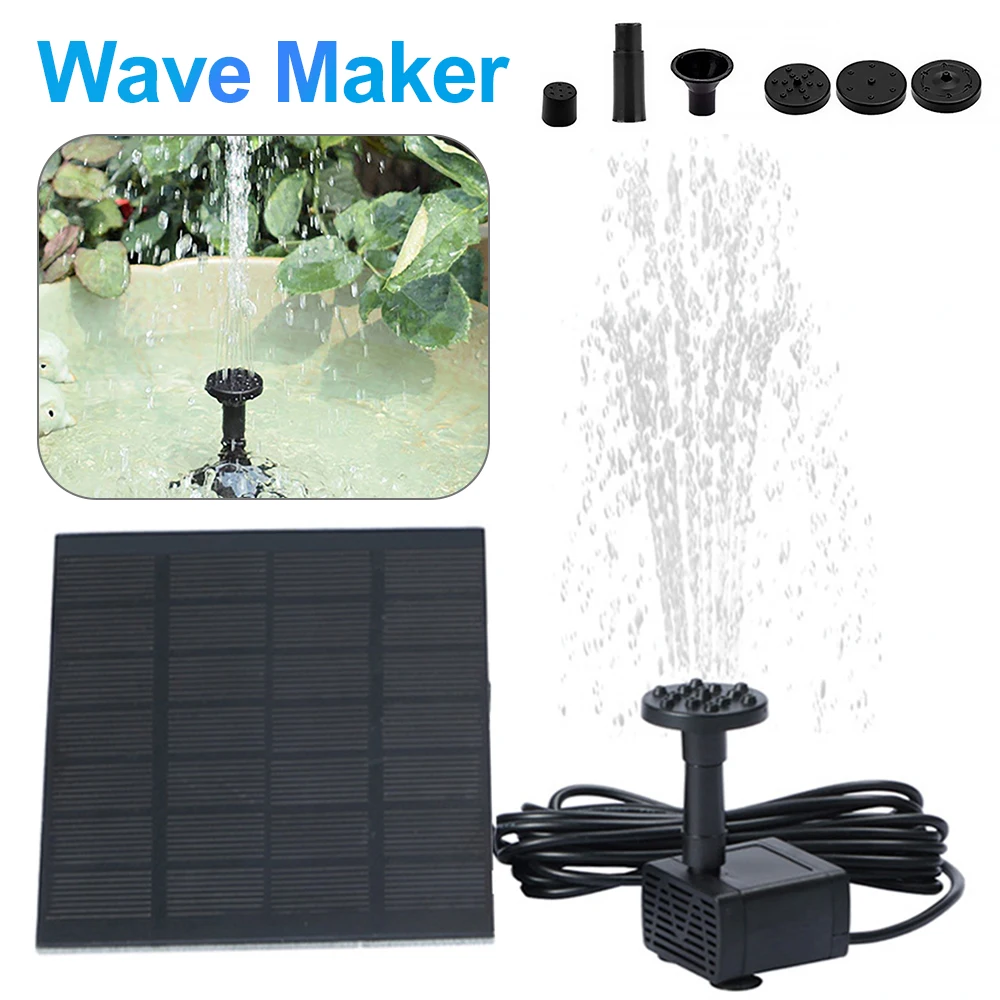 

Solar Water Pond Pump Multifunctional with 6 Nozzles Water Pump Powered Panel Kit Decorative Props for Pool Fountain Submersible