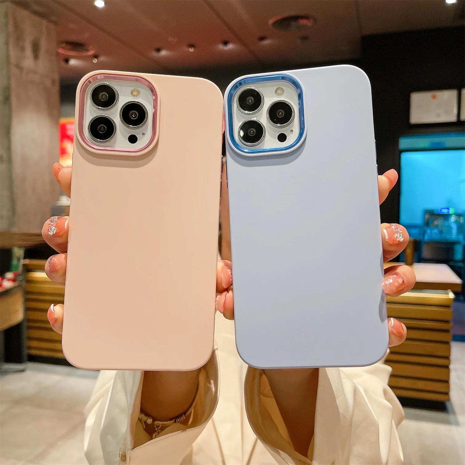 

Luxury Shockproof Phone Case For iPhone 14 13 12 11 Pro Max 14 Plus 11 13 Pro Soft Silicone Plating Circle Lens Cover Bumper