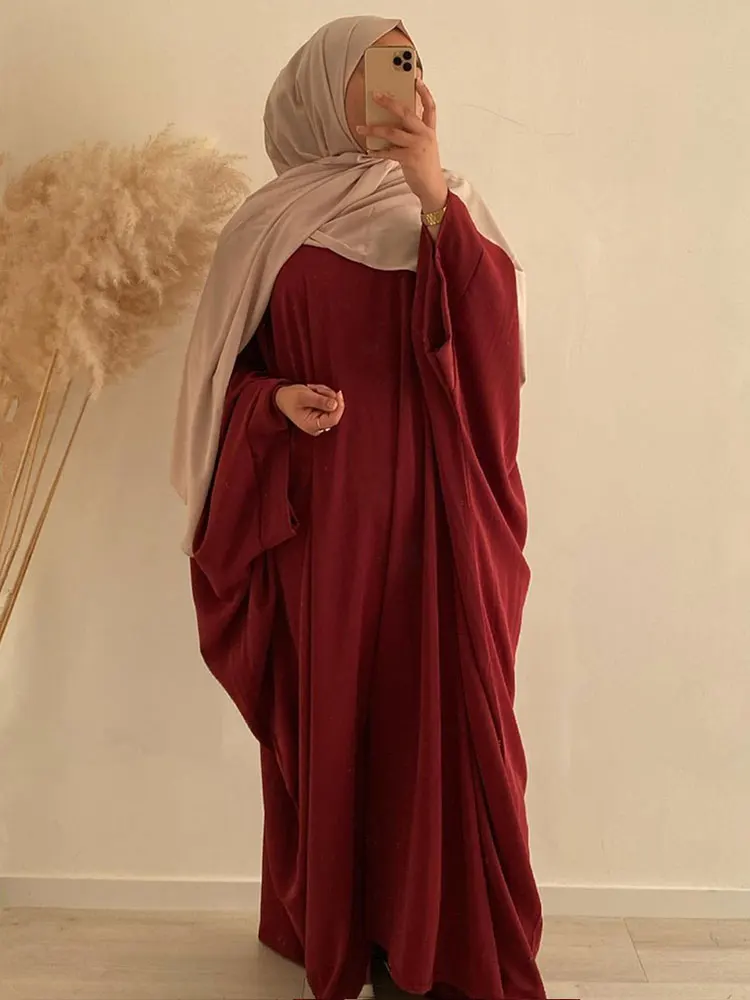 Мусульманский Дубай Abaya летучая мышь Nida молитвенный набор хиджаб платье jilбаб