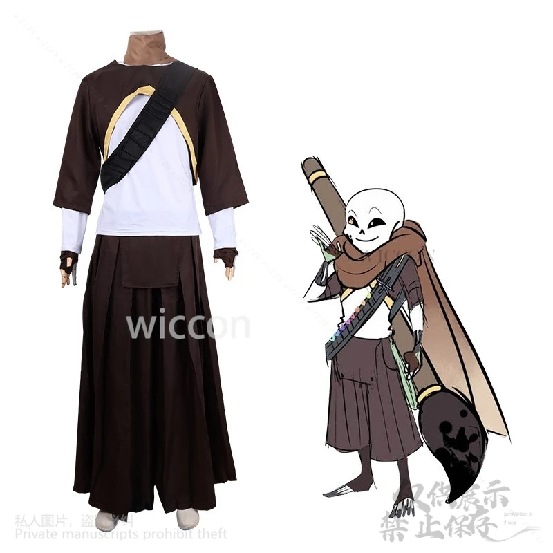 Аниме игра Undertale Ink косплей Sans Sansy костюм топ брюки для взрослых женщин и мужчин
