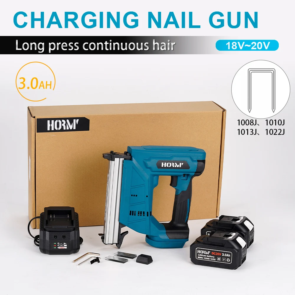 20V Electric Nail Gun Nailer Framing Tacker Furniture Straight Staple Woodworking Home Staple Gun Power Tools For Makita Battery