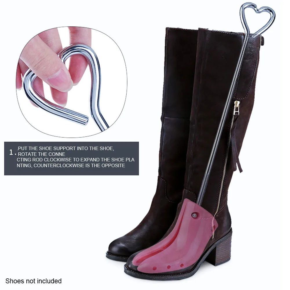 1Pair Women Shoe Stretcher For Boots Adjustable Length High Heels Sneaker Tree Wide Feet Ergonomic Handle