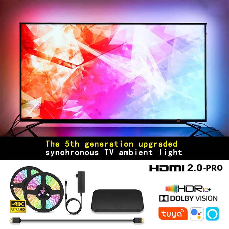 TV Environment Intelligent Led Backlight for 4k Hdmi 2.0 Device Synchronization Box Led Strip Lamp Pc Monitor Rear Lights Kit