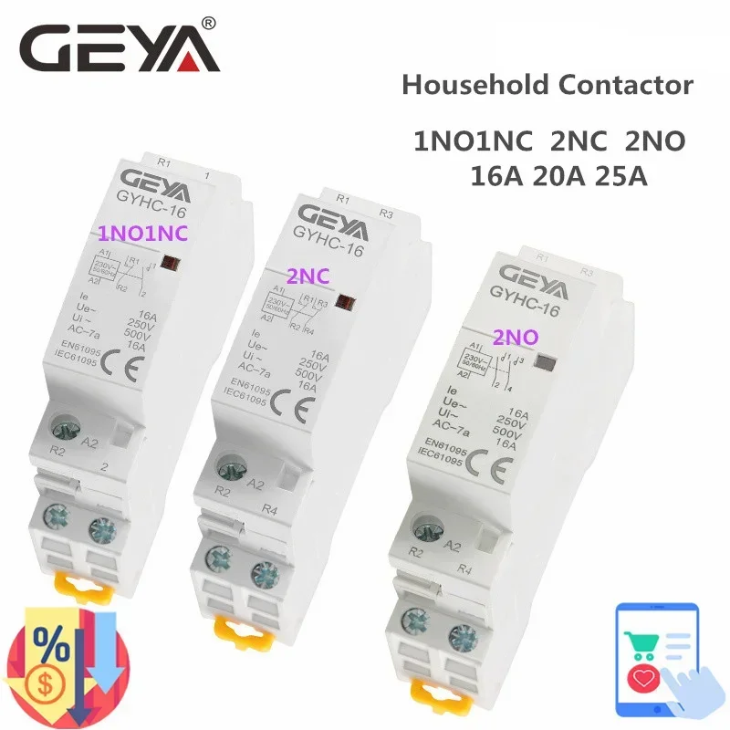 

Контактор GEYA GYHC 2P 16A 20A 25A