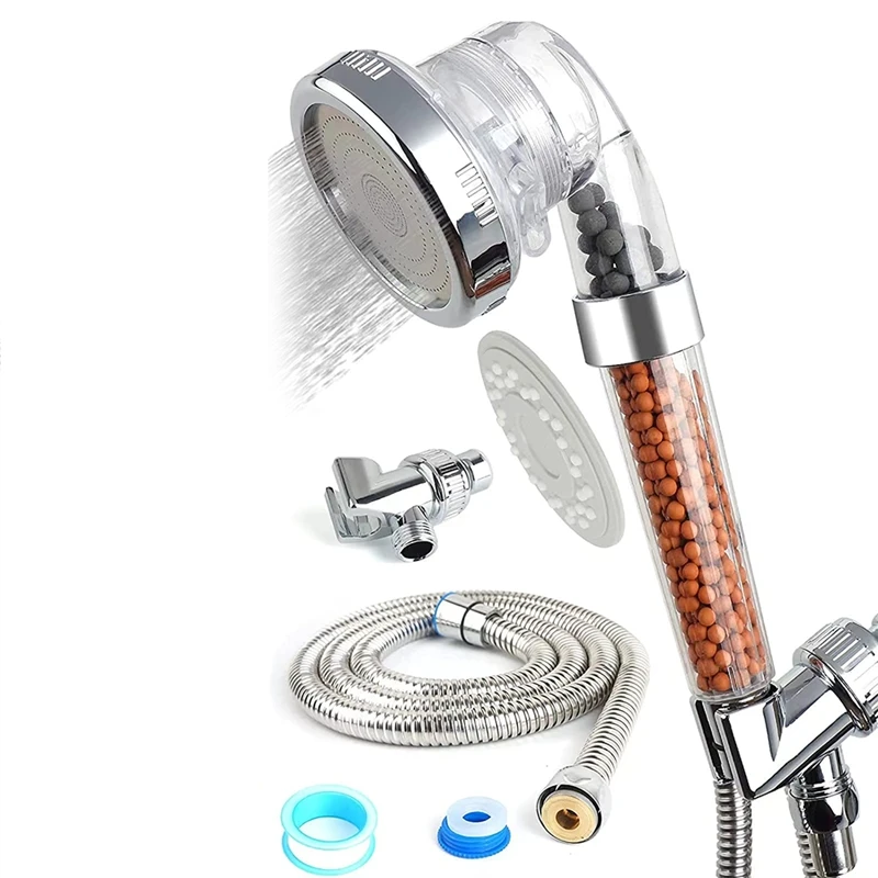 

Mineral Shower Head High Pressure With Filter,Handheld Detachable Shower Head,Water Saving Shower Head For Dry Skin&Hair