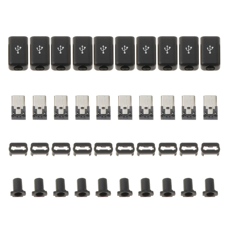 

10 комплектов 4-контактного разъема для сварки Micro USB типа «папа» для пластиковой крышки 4 i