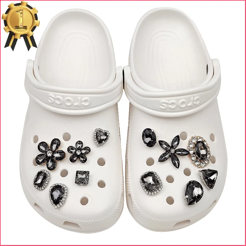 

Luxury Rhinestone CROC Charms Designer DIY Bling Gems Shoes Decaration Accessories Jibb for Croc Clogs Kids Women Girls Gifts