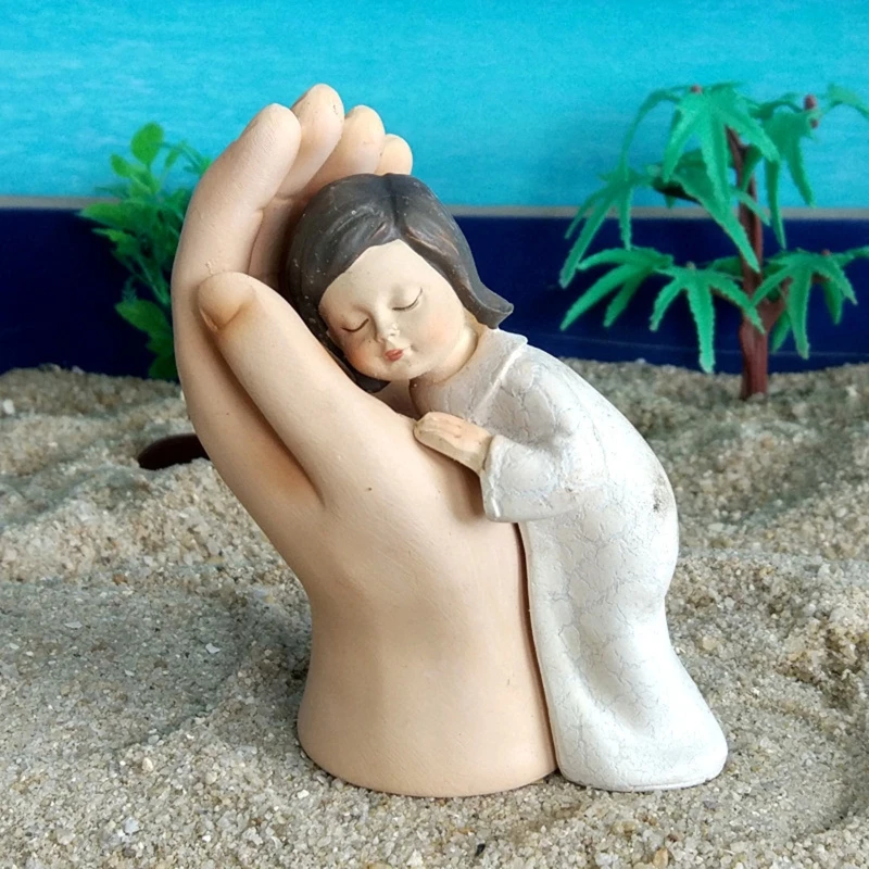 

Hand Palm Baby Figurine Creative Resin Statue Desktop Decor Art Crafts for Indoor Outdoor Garden Yard Decoration Gift Supplies