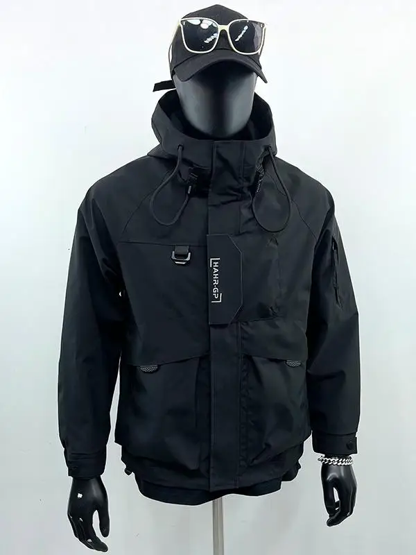 Весенне-осенняя модная брендовая мужская куртка-карго из трехстойкой ткани