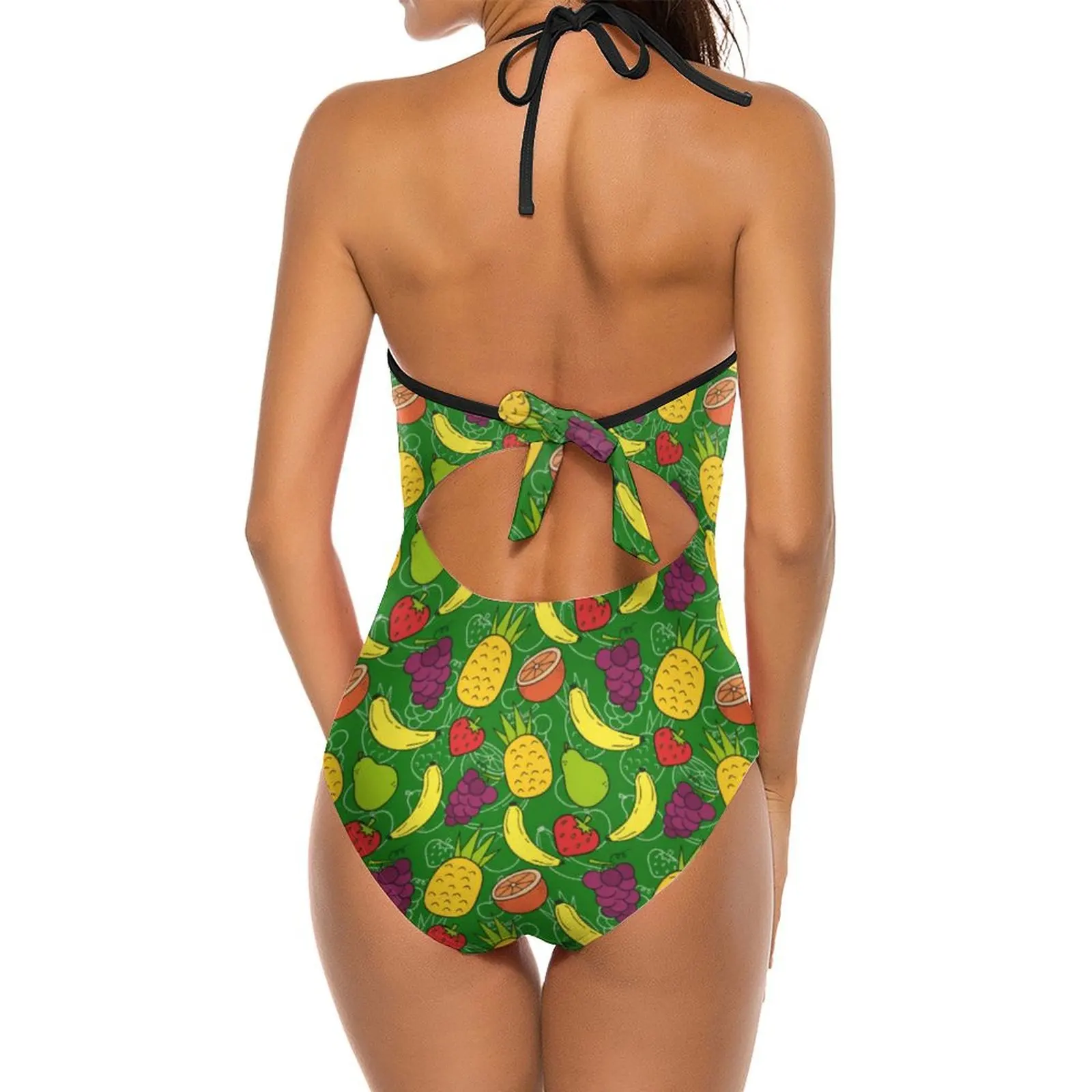 Женский слитный купальник с эффектом пуш-ап и глубоким V-образным вырезом