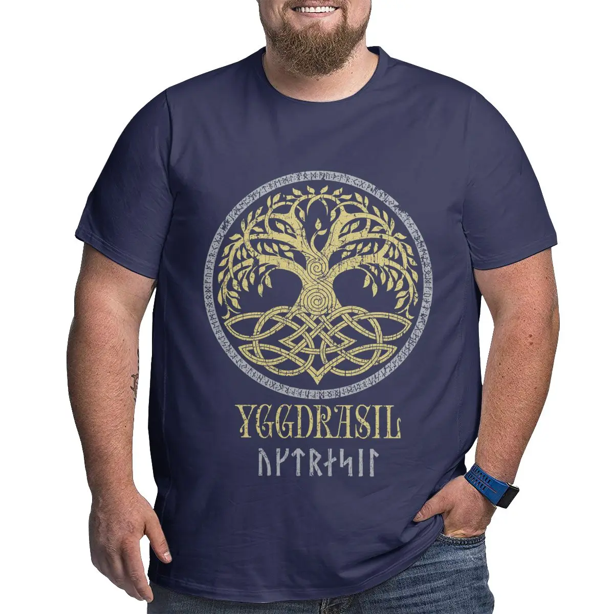 

Viking Men's Overiszed T-Shirts Navy Blue Cotton T Shirts Short Sleeve Top Clothing Plus Size 6XL 5XL Large Loose Tees