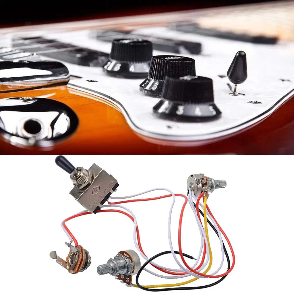 

Аудио 1 громкость 1 тембр 2 потенциометра три переключателя передач с выходным портом жгут проводов для гитары двойная электрическая гитара
