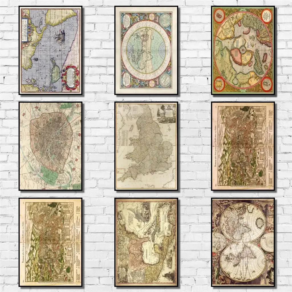 Печать на холсте в современном стиле с абстрактной живописью и винтажными