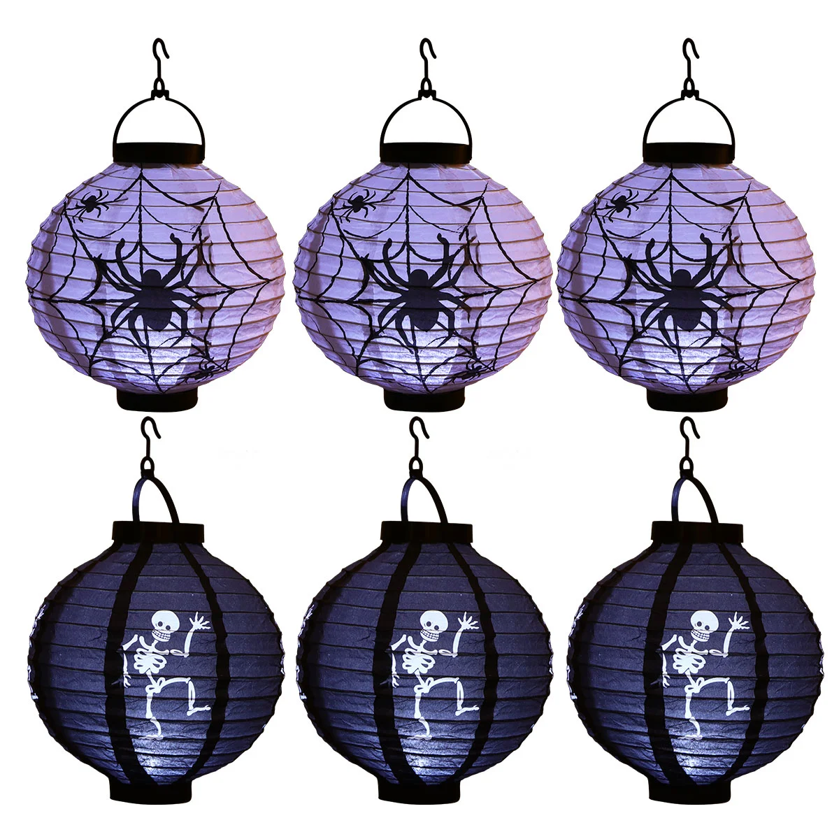 

6pcs Party Decorations Hanging Paper Lights Pattern Paper Lamp Table Adornment