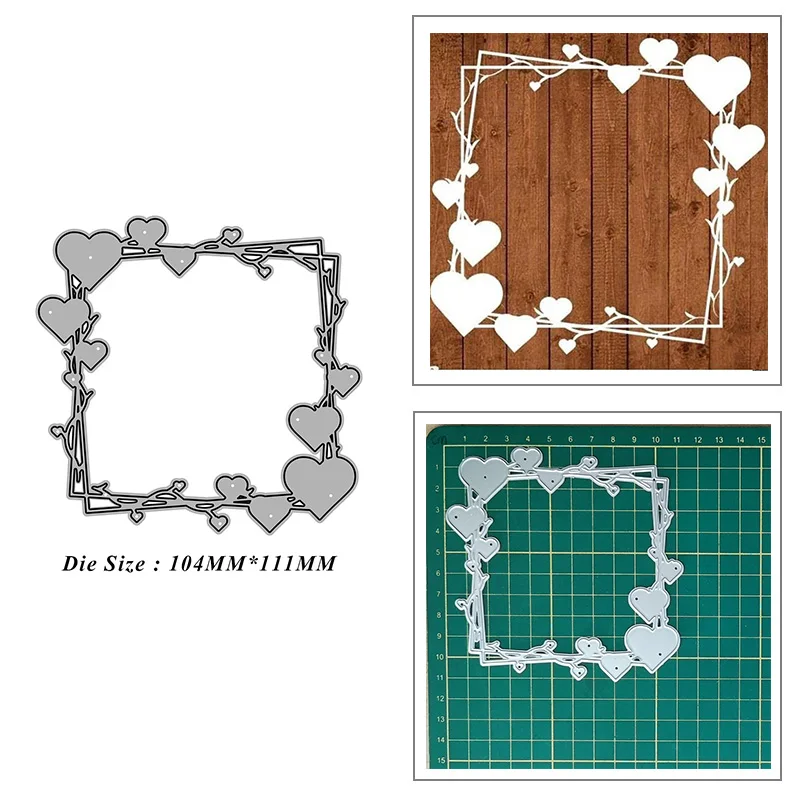 

Square Heart Box Metal Cutting Dies for DIY Scrapbook Album Paper Card Decoration Crafts Embossing 2022 New Dies