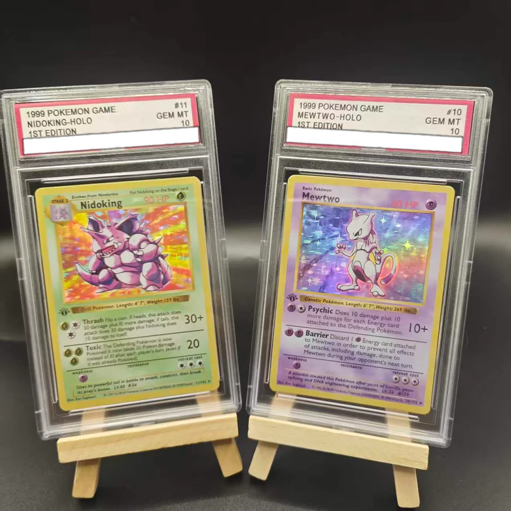 Фото Коллекционная карта для игры PTCG DIY 1999, английская версия, 1ST VENUSAUR-HOLO Mewtwo-Holo, рейтинг 10 баллов, аниме-карта, подарок, игрушка №1