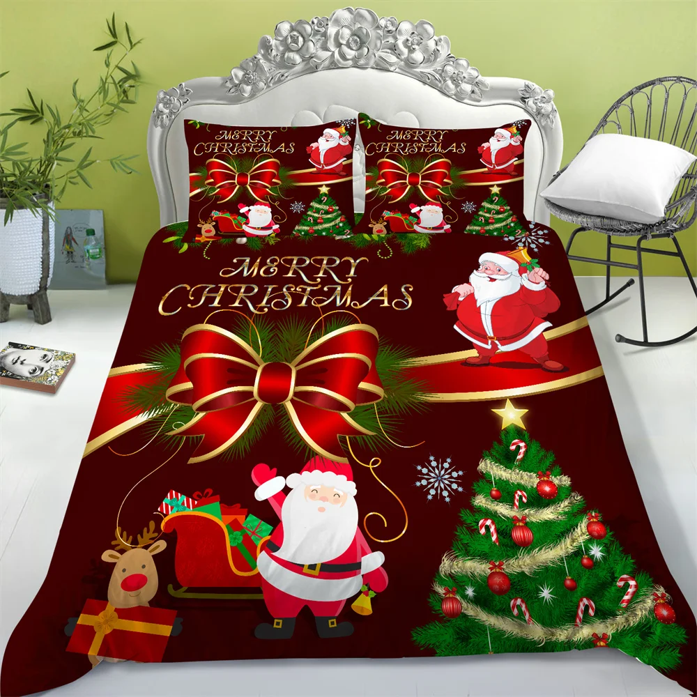 

Newly Bedding Set 3D Christmas Printing Duvet Covers Children Teens Home Bedclothes Polyester Bed Comforter Cover
