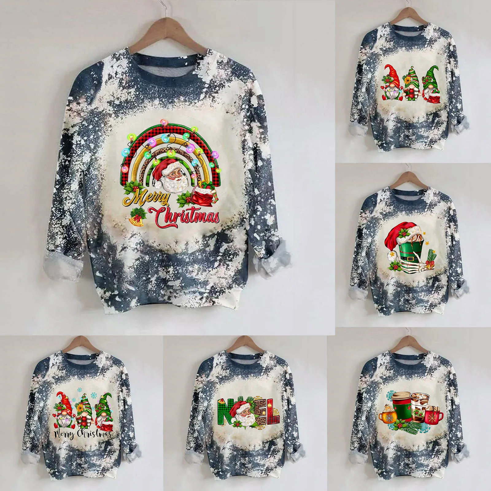 

Juniors Sweaters Trendy Womens Tie Dye Sweatshirt Casual Long Sleeve Crewneck Pullover Shirts Women's Sweatshirts No Hood Fleece