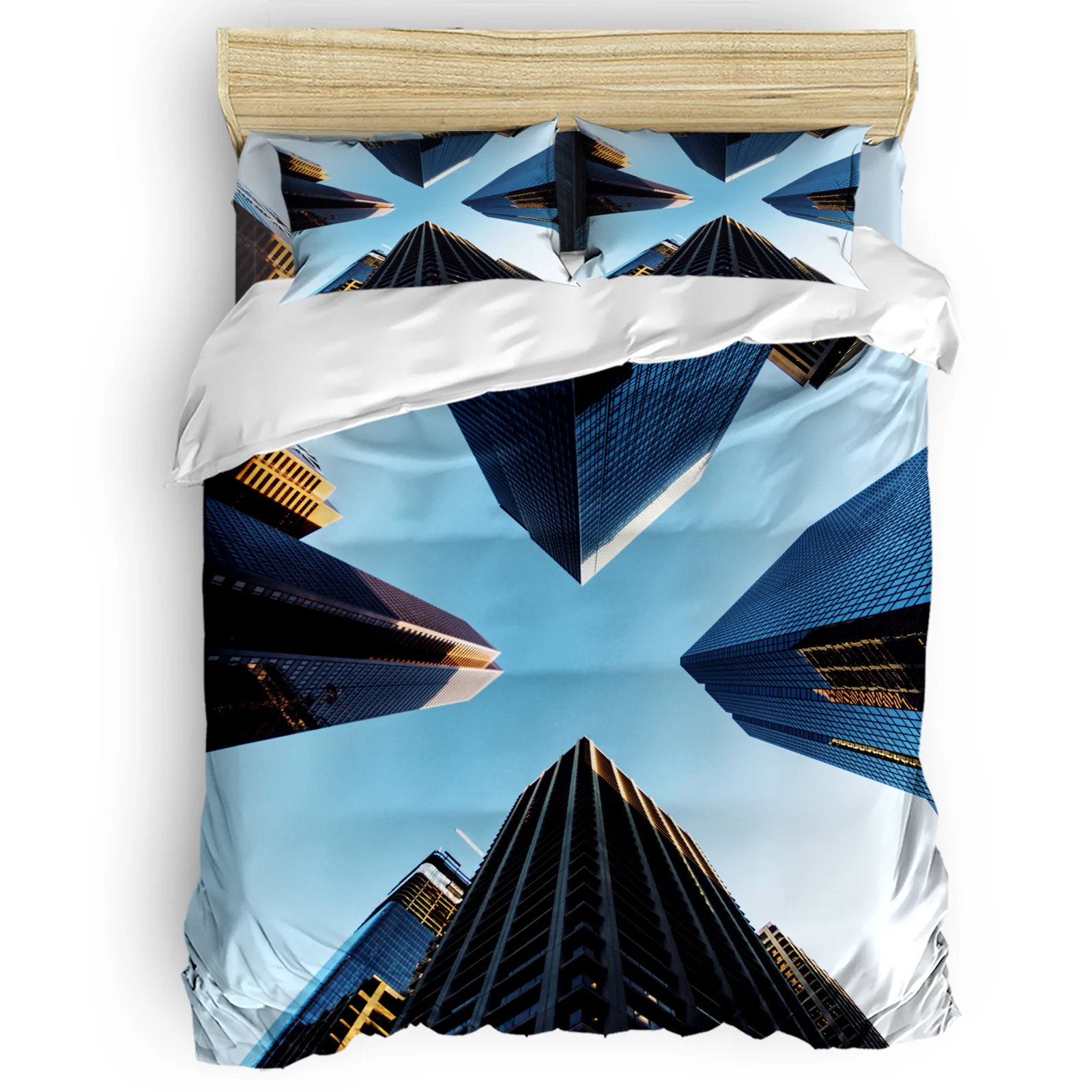 

City Building Sky Scenery Creativity Looking Up Comfortable Household Goods Bedroom Bed Luxury Duvet Cover 2/3/4 Pieces