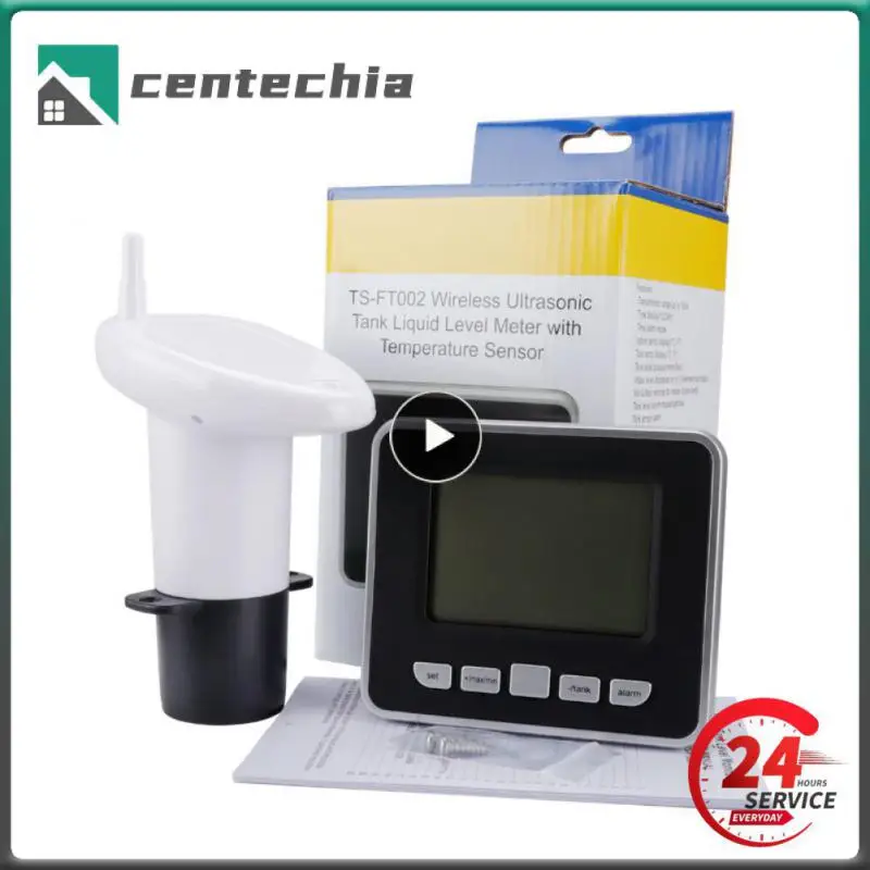 

1/2/3PCS Ultrasonic Water Tank Level Meter Sensor w/Temperature Display Time Alarm Transmitter Receiver Liquid Depth Measuring