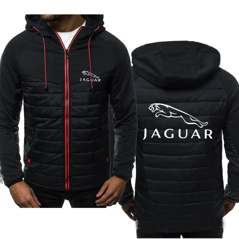 

Winter Men's Hoodies JAGUAR Logo Coat Zipper Hooded Jacket Cotton Coat Slim Fit Fashion Thicken Warm Outwear Man Tracksuit