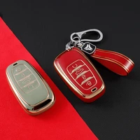 for faw hongqi h9 h5 2020 2021 tpu 4 button car smart key cover case shell bag holder keychain protector accessories