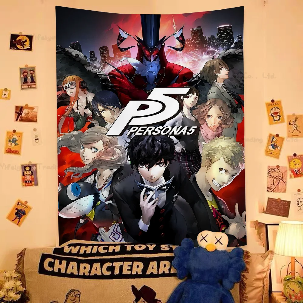 Большой настенный гобелен с принтом игры P-PersonaS-5 дешевый в стиле хиппи богемный