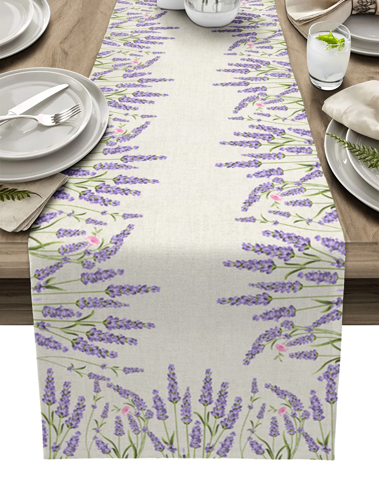 

Lavender Flower Table Runner Kitchen Dining Table Decor Tablecloth Wedding Holiday Decor Table Runner