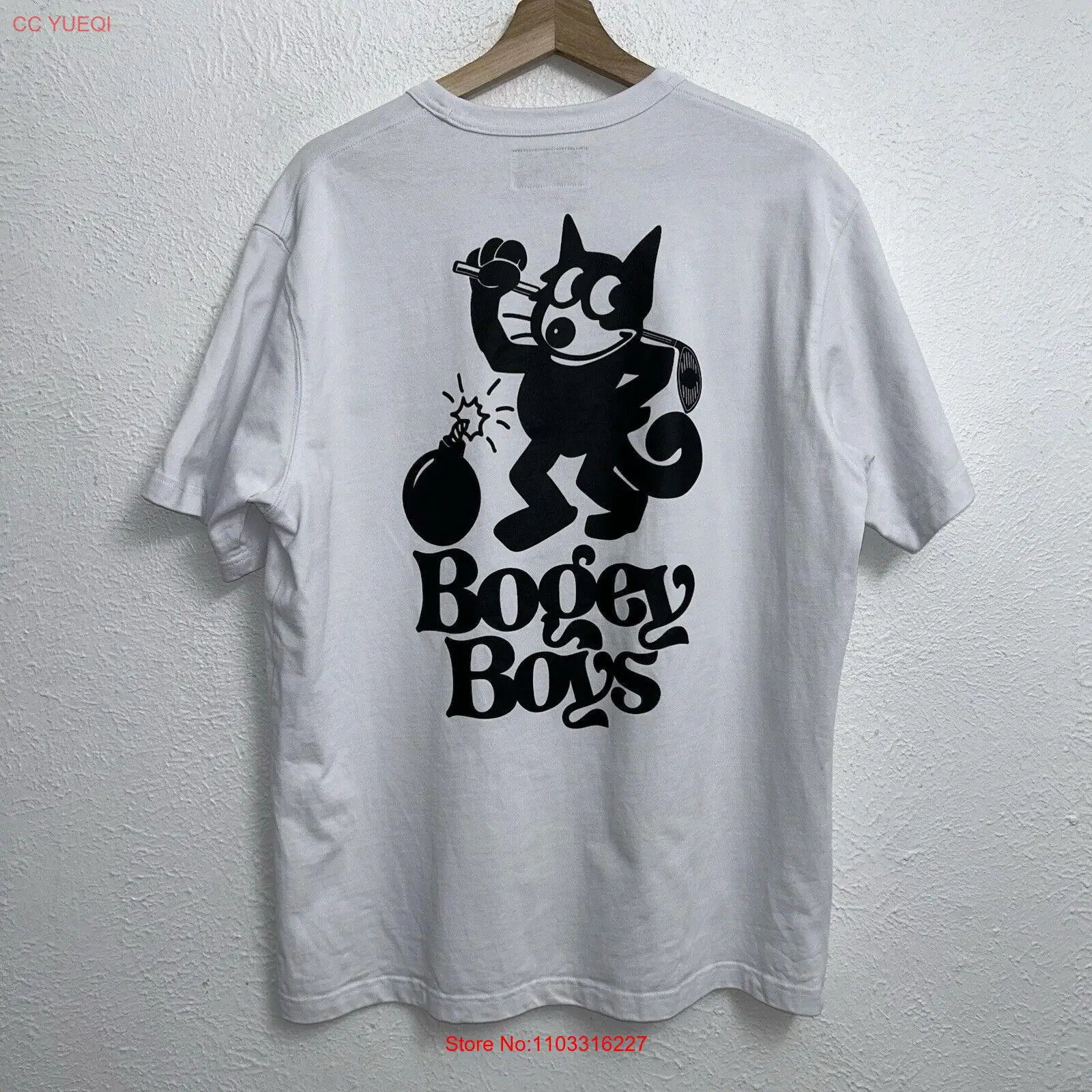 Тяжелая футболка Bogey с котом для мальчиков белая мужская XL