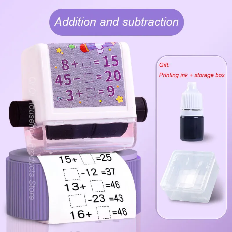 

100 Math Practice Fill in The Blank Roller Digital Teaching Stamp Reusable Math Roller Stamp Roller Design Digital Stamp Within