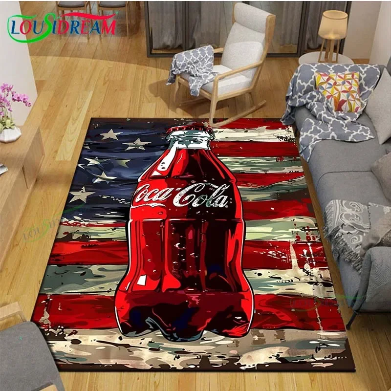 3D модный ковер с логотипом C-Coca-Cola для гостиной украшение домашнего дивана