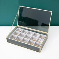 nordic style light luxury glass jewelry box jewelry storage box high end dustproof desktop storage ring jewelry display box