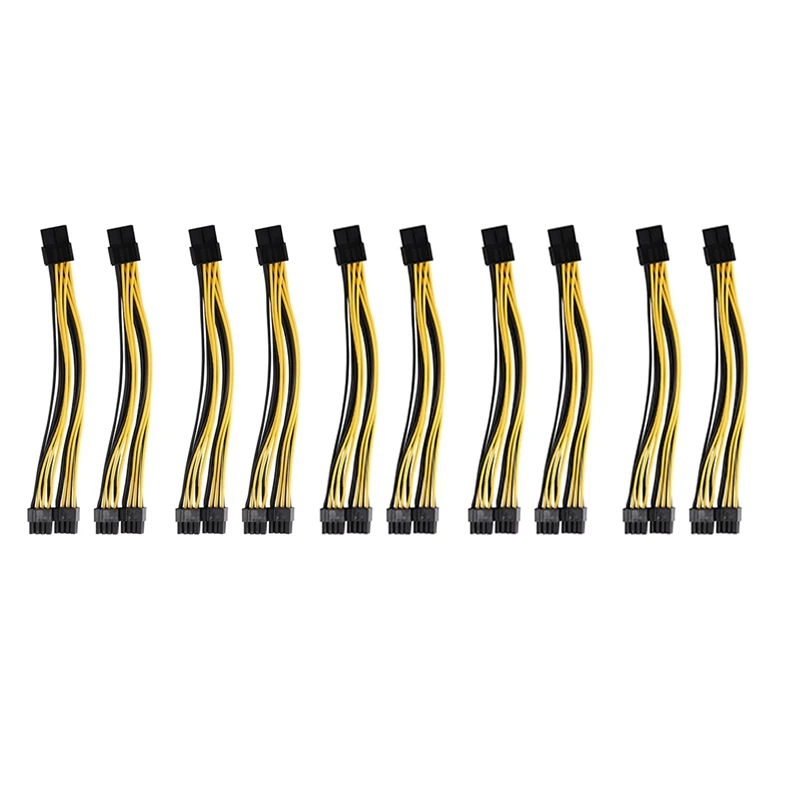 

10 шт. PCI Express на Dual PCIE 8 (6 + 2)Pin Кабель питания материнская плата видеокарта PCI-E GPU Кабель питания распределитель данных