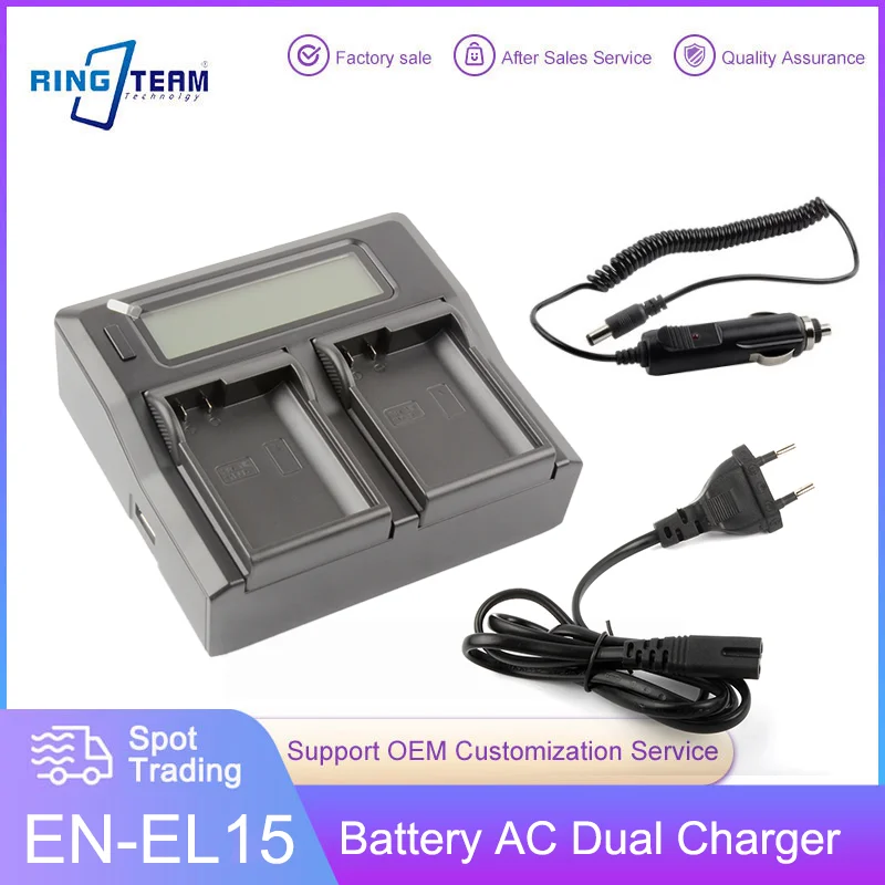 

EN-EL15 ENEL15 EN EL15 Rapid LCD Dual Battery Charger for Nikon D600 D610 D800 D800E D810 D7000 D7100 D7200 V1 Camera