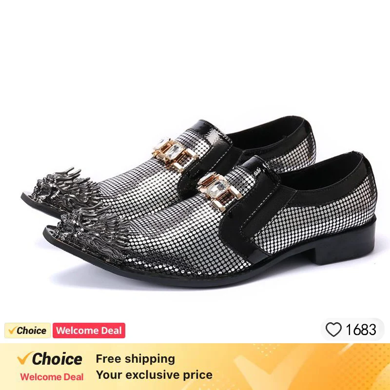 Туфли мужские кожаные с острым носком роскошные дизайнерские деловые