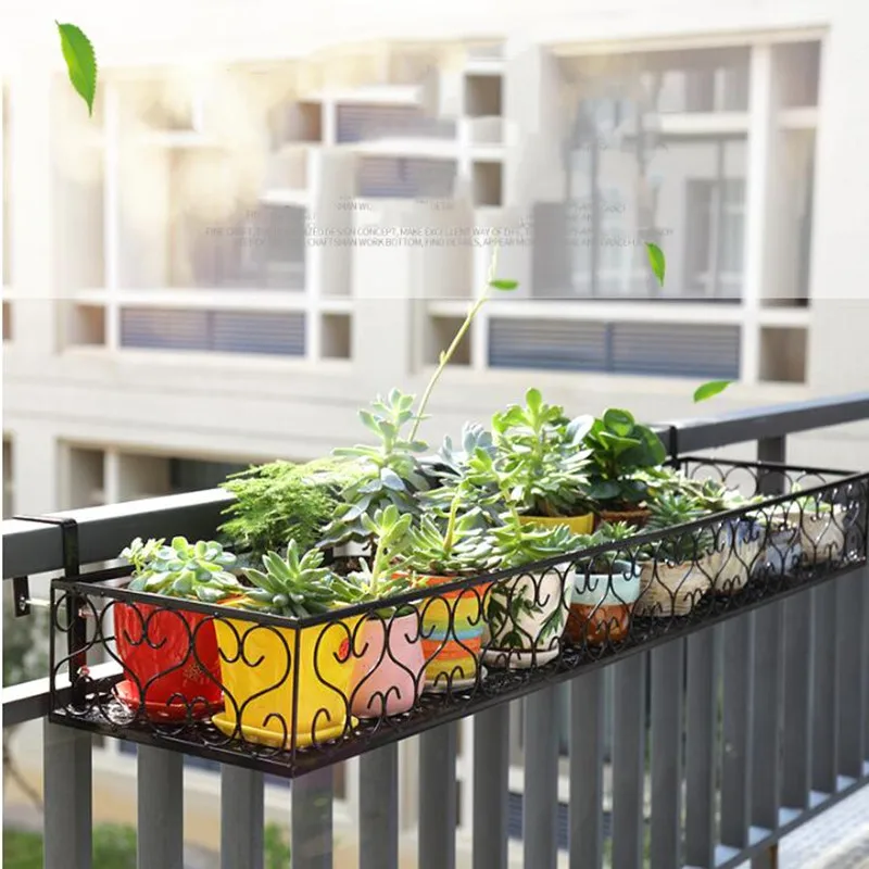 

Подвесная стойка-органайзер для цветочных горшков, корзина для хранения, стойка для шкафов, держатели для балкона, плантатор, полка для забора, цветочное пространство