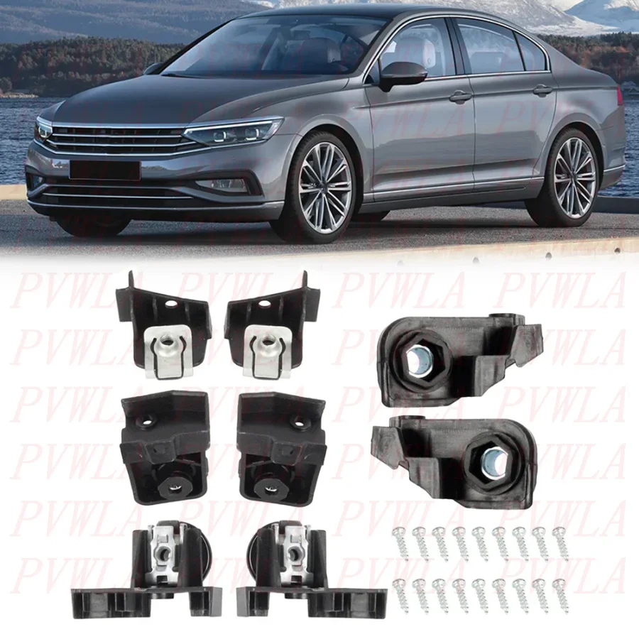 Фото Для VW Passat B8 PA Европейская версия 2019 2020 2021 2022, кронштейн передней фары автомобиля, ремонтный комплект 3G0998225A 3G0998226A №1