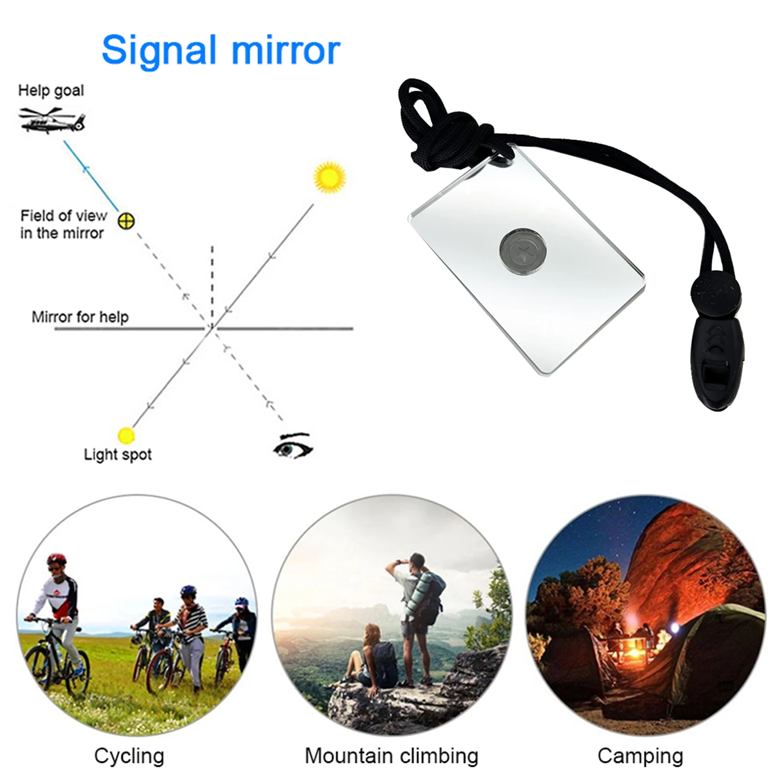 

Высококачественное зеркало для активного отдыха, портативное сигнальное устройство, 1 шт./5 шт., 75*55*5,5 мм, акриловое, легкое