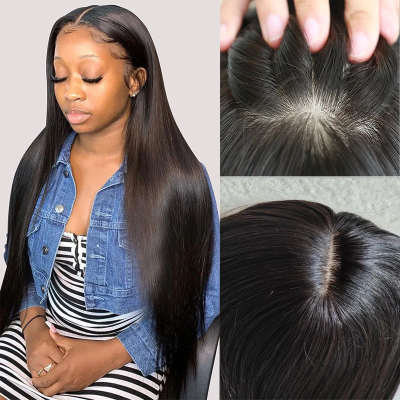 

Женские прямые волосы на заколке, 5x5 дюймов, 15x16 см