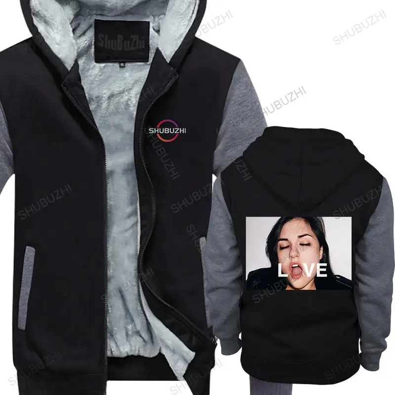 

man fall winter hoodie Mens warm coat Grey thick hoody Sasha Love Top Hot Sale New Fashion Brand Oversize Funny fleece hooded