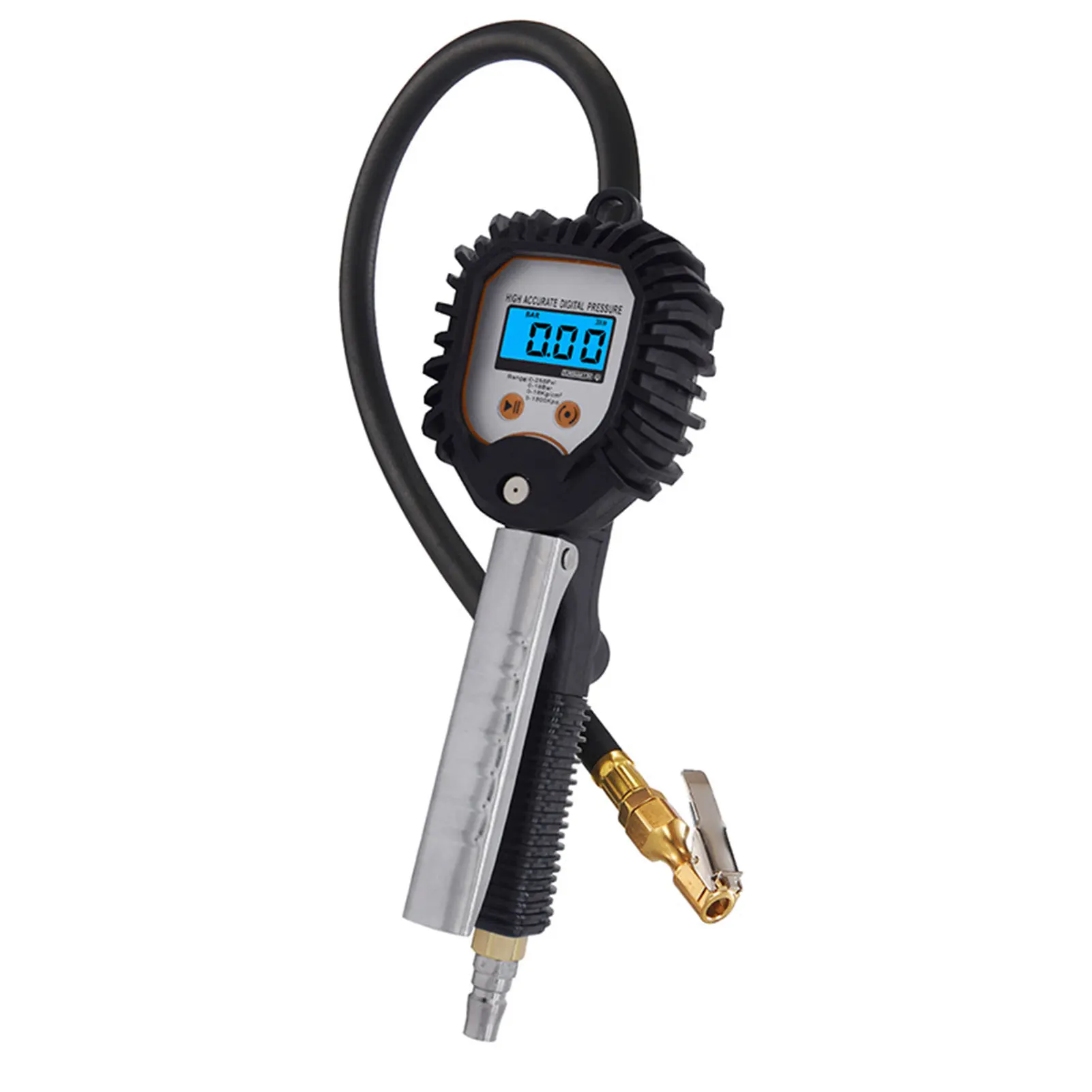 

Digital Tire Pressure Gauge 255 PSI Air Compressor Tire Inflator Attachment Tyre Accessories With Wide Backlit LCD Screen Air