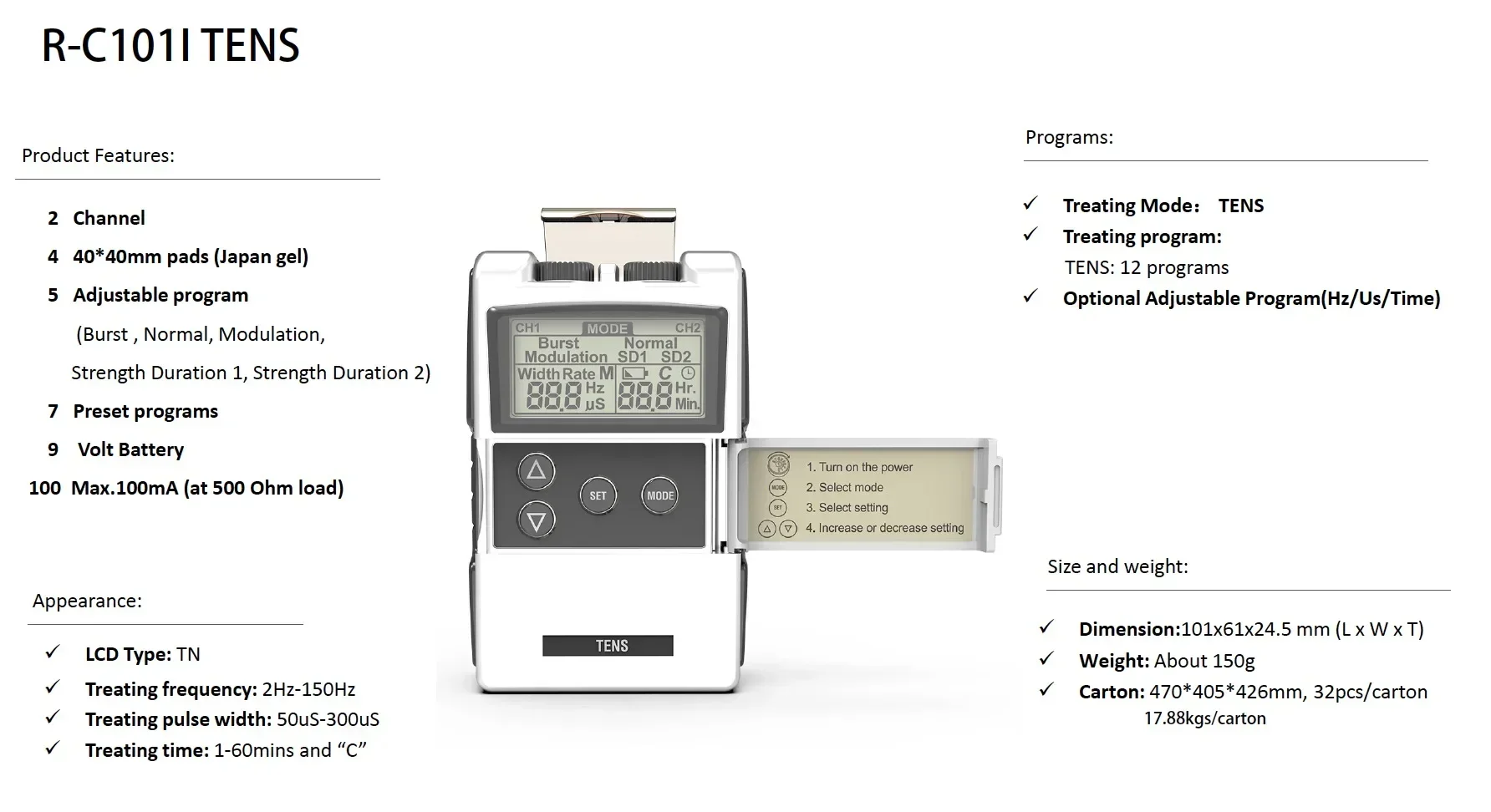 Профессиональный медицинский аппарат Tientallen 7000 eenпервичный стимулятор